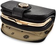 Monnari malá kožená lakovaná dámská peněženka trojúhelníková peněženka - černá - 2