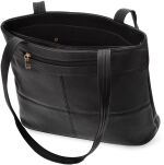 Victoria&Co velká prostorná dámská kabelka dvoukomorová taška shopper prostorná na rameno eko kůže - černá - 2