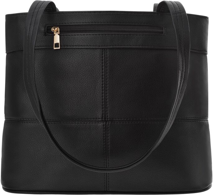 Victoria&Co velká prostorná dámská kabelka dvoukomorová taška shopper prostorná na rameno eko kůže - černá