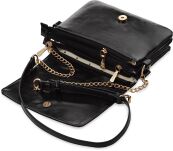 Monnari klasická elegantní dámská kabelka přes rameno s řetízkem - černá - 3