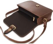 Pevná dámská nadčasová kabelka s páskem listonoška - černá - 4