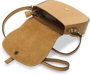 Italská crossbody kabelka s semišovou klopou VERA PELLE - šedá - 4