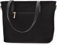 Dámská kabelka Monnari shopper elegantní taška na rameno semišová aktovka nubuk - černá - 3