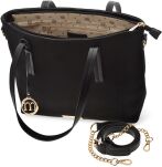 Dámská kabelka Monnari shopper elegantní taška na rameno semišová aktovka nubuk - černá - 4