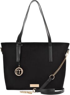 Dámská kabelka Monnari shopper elegantní taška na rameno semišová aktovka nubuk - černá