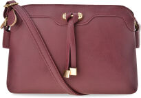 Klasické listonoška s dlouhým popruhem dvoukomorová taška s přivěškemm - 4