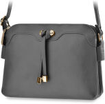 Klasické listonoška s dlouhým popruhem dvoukomorová taška s přivěškemm - 13