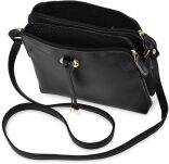 Klasické listonoška s dlouhým popruhem dvoukomorová taška s přivěškemm - 17