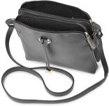 Klasické listonoška s dlouhým popruhem dvoukomorová taška s přivěškemm - 19