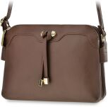 Klasické listonoška s dlouhým popruhem dvoukomorová taška s přivěškemm - 12