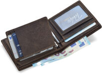 Skladná pánská kožená peněženka jennifer jones v přírodním stylu rfid secure - hnědá - 4