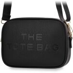 Dámská kabelka crossbody z eko kůže s nastavitelným popruhem, dvě komory - černá - 5
