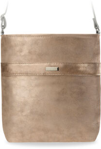 Lesklá malá dámská crossbody kabelka - růžová