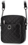 Prošívaná taška monnari malá dámská kabelka na dlouhém řemínku s řetízkem - černá - 2