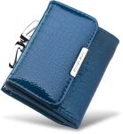 Malé elegantní portfolio lakovaná dámská peněženka - modrá - 5