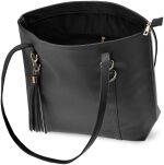 Klasická městská taška s přivěškem boho dámská shopperka přes rameno loďka a4 - 16