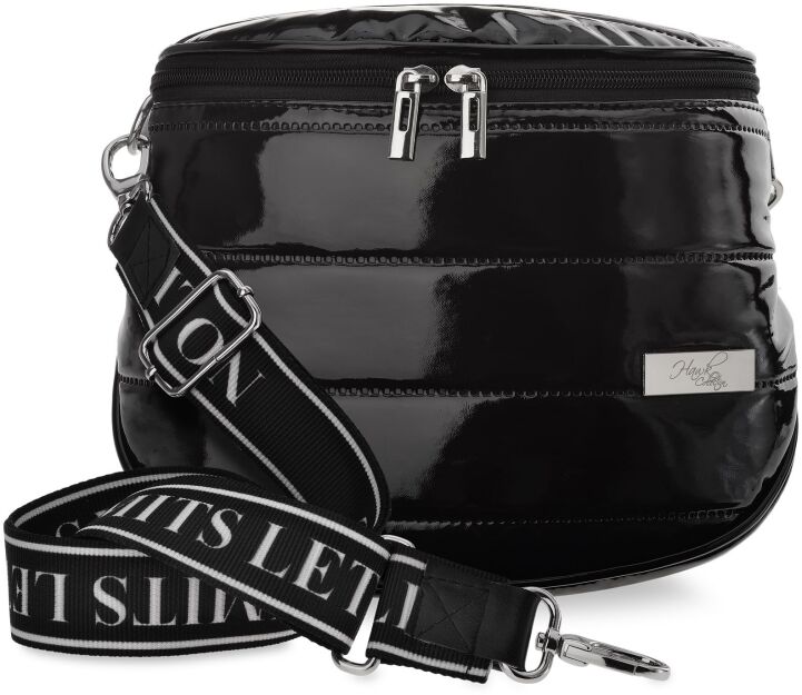 Velká prošívaná dámská ledvinka 2v1 crossbody kabelka na rameno i přes tělo - černá