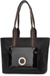 Monnari velká tříkomorová taška shopper velká aktovka lodička na rameno - černá - 2