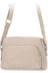 Dámská kabelka přes rameno s crossbody popruhem, ekologická kůže - béžová - 3
