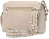 Dámská kabelka přes rameno s crossbody popruhem, ekologická kůže - béžová - 4