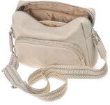 Dámská kabelka přes rameno s crossbody popruhem, ekologická kůže - béžová - 5