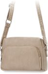 Dámská kabelka přes rameno s crossbody popruhem, ekologická kůže - béžová - 2