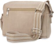 Dámská kabelka přes rameno s crossbody popruhem, ekologická kůže - béžová - 3