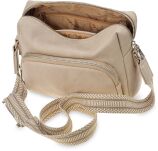 Dámská kabelka přes rameno s crossbody popruhem, ekologická kůže - béžová - 4