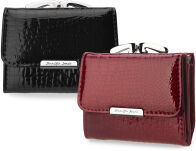 Malá elegantní portmonka lakovaná dámská peněženka - černá - 6