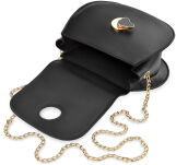 Elegantní dámská kabelka půlkruhová taška na řetízku - černá - 3