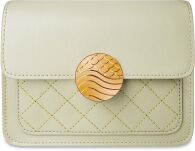 Elegantní dámská listonoška na řetízku s prošívanou vložkou a originálním zapínáním - olivový - 2