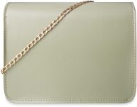 Elegantní dámská listonoška na řetízku s prošívanou vložkou a originálním zapínáním - olivový - 4