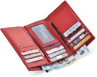Lakovaná dámská peněženka monnari kožená portmonka na patentku hadový vzor - červená - 5