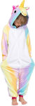 Dětský overal kigurumi onesie pyžamo kostým – neonový duhový jednorožec - 2