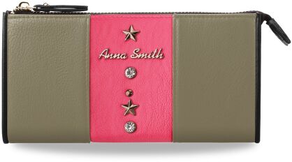 Peněženka ANNA SMITH hvězdy zirkony neon - růžová