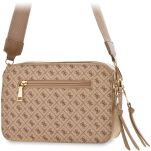 Dámská kabelka listonoška s monogramem a logem elegantní na rameno s nastavitelným popruhem - béžová - 4
