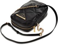 Monnari prošívaná crossbody kabelka elegantní postbag vertikální dámská taška na telefon - černá - 3