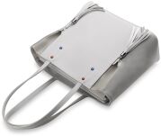 Klasická dámská kabelka abakus ozdobné kameny a třásně jety šedý - 4