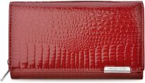 Elegantní lakovaná dámská peněženka červená - 8