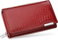 Elegantní lakovaná dámská peněženka červená - 9