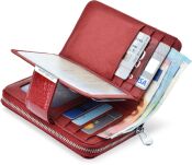 Kožená dámská peněženka jennifer jones lakovaná portmonka - červená - 5