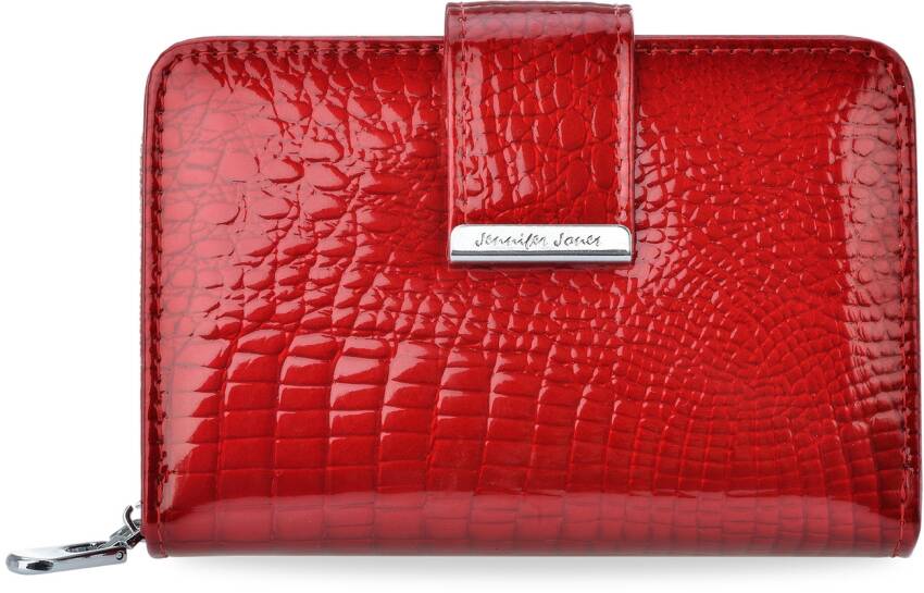 Kožená dámská peněženka jennifer jones lakovaná portmonka - červená