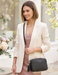 Klasická dámská kabelka Victoria&Co elegantní crossbody na řetízku - černá - 5