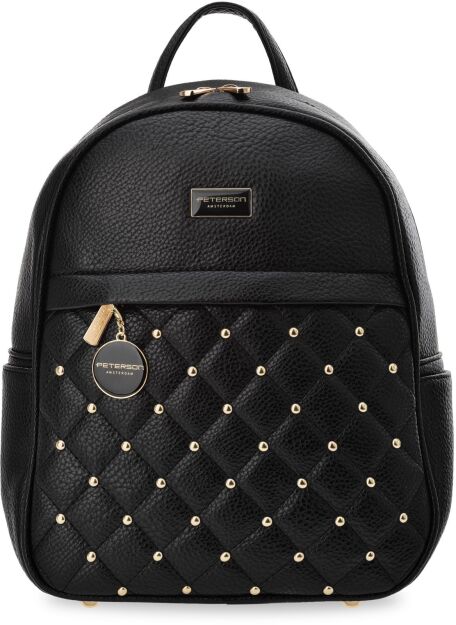 Dámský batoh Peterson elegantní eko-kožený do města a práce - černý