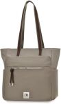 Monnari velká dámská kabelka shopper Monnari lehká na rameno s kapsami a zipem - khaki - 3