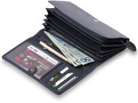 Praktická dámská kabelka z přírodní kůže - tmavě modrá - 3