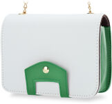 Kontrastní listonoška retro kabelka na řetízku - bílo/zelená - 2