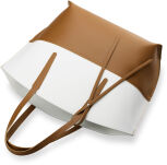 Italská dámská kabelka z přírodní kůže shopper bag pastelová - camel - 3