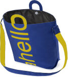 Dámská volná objemná lněná kabelka taška plátěná shopper s potiskem do ruky přes rameno - žlutá-tmavě modrá - 2