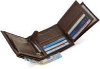 Prostorná kožená pánská peněženka always wild proti krádeži rfid secure - hnědá - 6